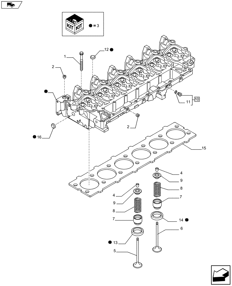 Схема запчастей Case IH F4GE9684B J605 - (10.101.01) - CYLINDER HEAD (504085719) (10) - ENGINE