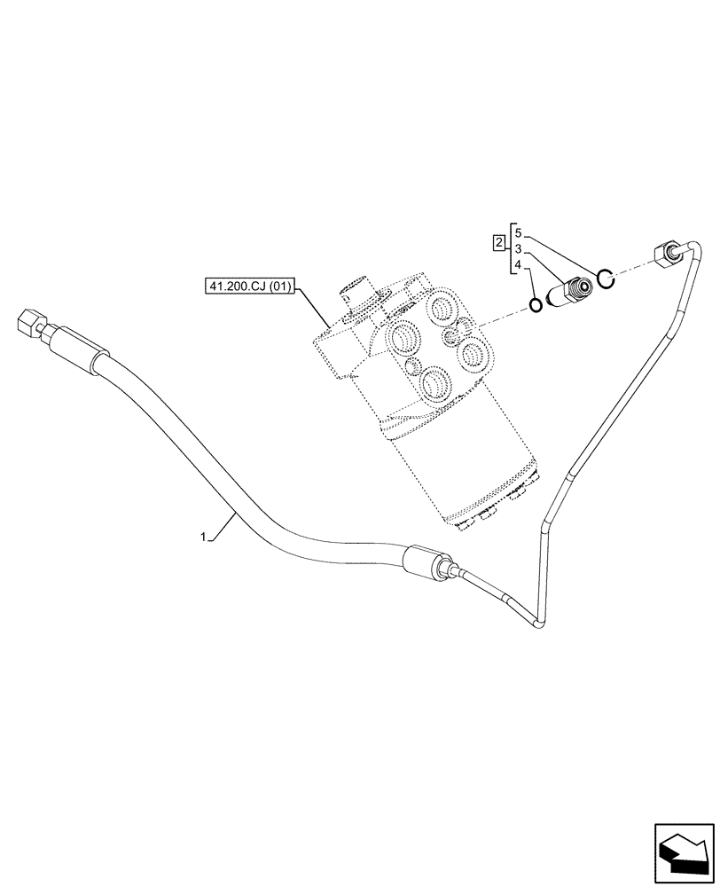 Схема запчастей Case IH MAXXUM 115 - (41.200.AO[03]) - VAR - 391630 - HYDRAULIC STEERING, LINE (41) - STEERING