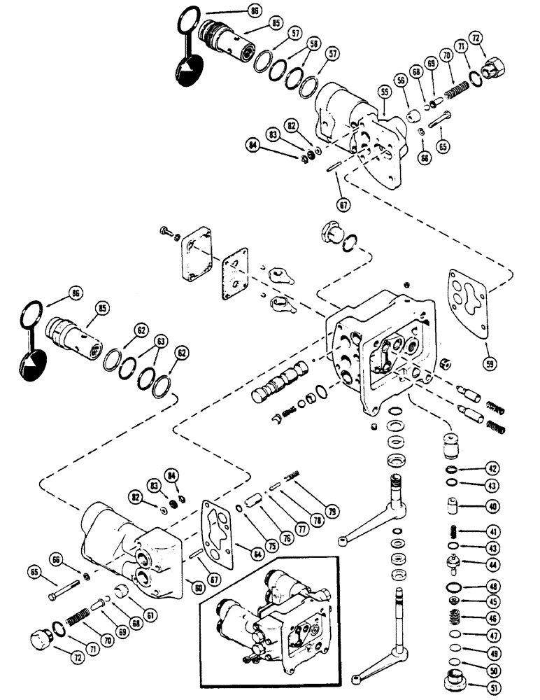 Схема запчастей Case IH 2670 - (352) - A141379 REMOTE HYDRAULIC VALVE, WITH RELIEF VALVE, USED TRACTOR SN 8763920 TO 8786558 (CONT) (08) - HYDRAULICS