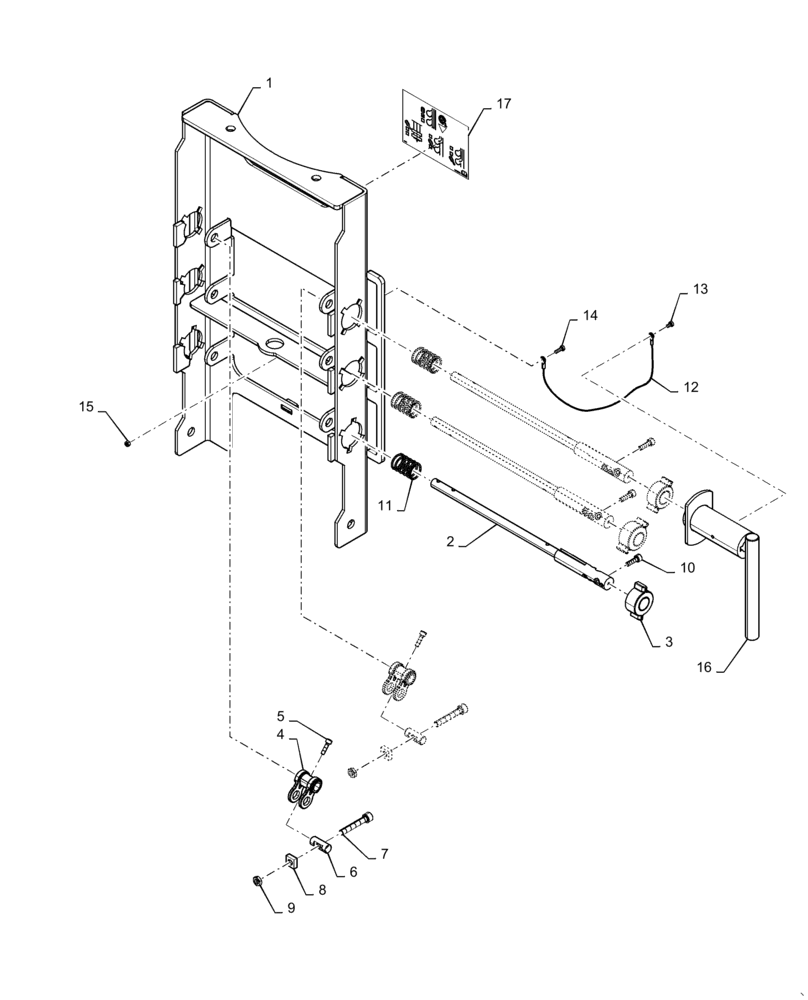 Схема запчастей Case IH 3555 - (61.800.AC[03]) - METER CONTROL BRACKET ASSY (61) - METERING SYSTEM