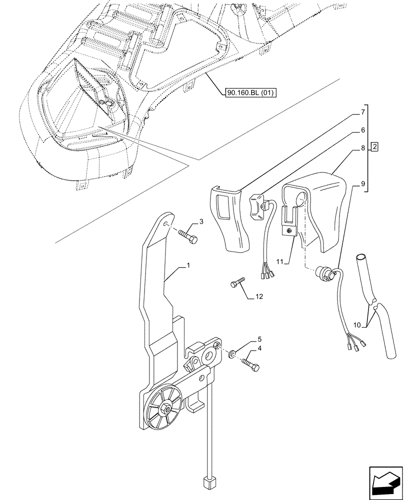 Схема запчастей Case IH MAXXUM 145 - (55.525.AL) - VAR - 392195, 743764, 743766, 758413, 758414, 758415, 758416, 758581, 759375, 759377, 759379 - THROTTLE CONTROL (55) - ELECTRICAL SYSTEMS