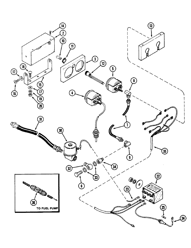 Схема запчастей Case IH 2090 - (4-158) - ENGINE AUTOMATIC SHUTOFF KIT (04) - ELECTRICAL SYSTEMS