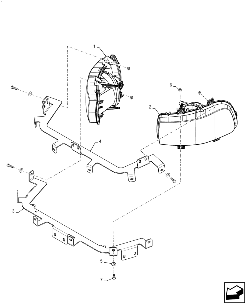 Схема запчастей Case IH PATRIOT 4440 - (55.404.AQ[03]) - HEADLAMP, MOUNTING (55) - ELECTRICAL SYSTEMS