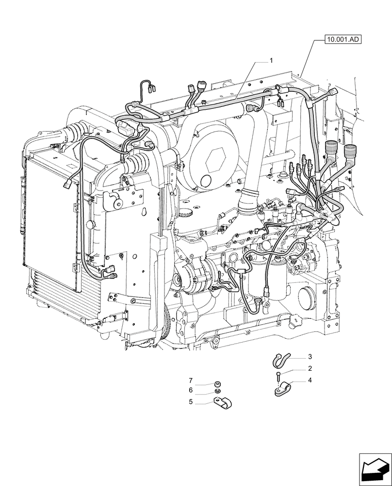 Схема запчастей Case IH PUMA 230 - (55.015.AB) - FRONT MAIN CABLE (55) - ELECTRICAL SYSTEMS