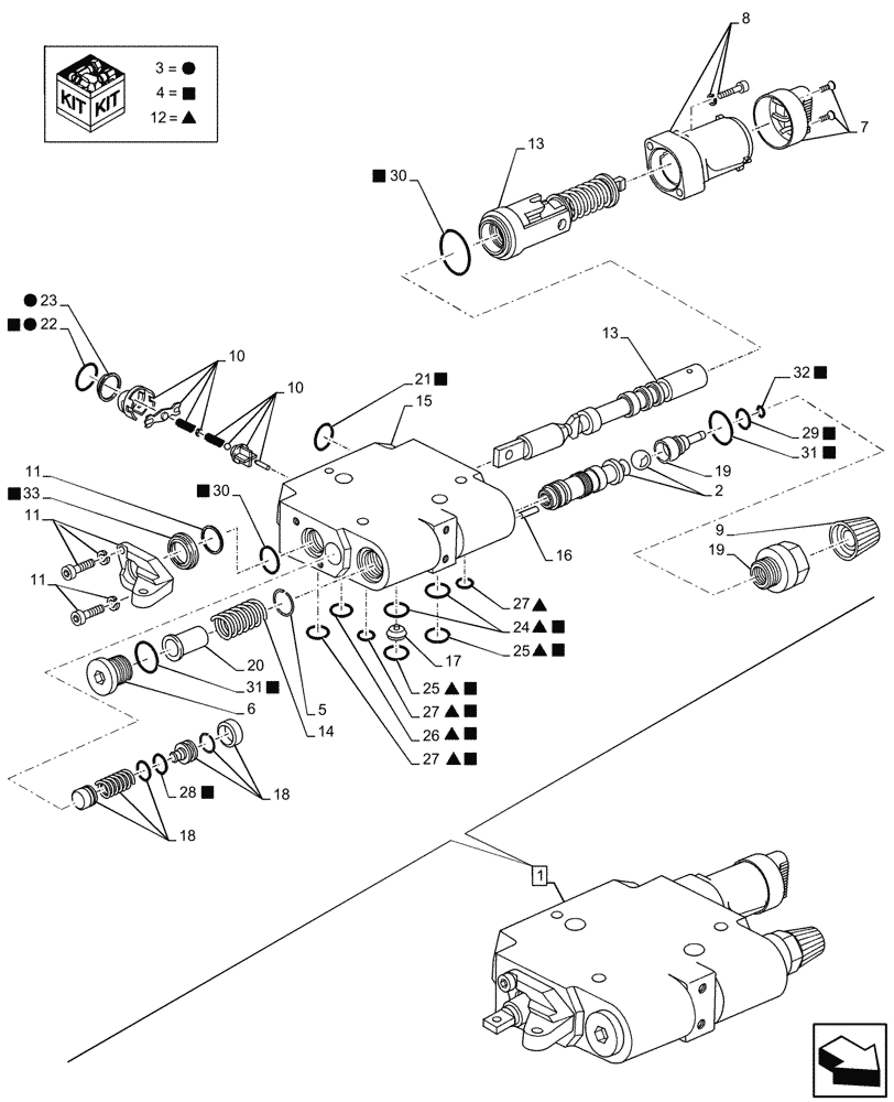 Схема запчастей Case IH MAXXUM 135 - (35.204.BE[11]) - VAR - 396844, 743685, 758358 - CONTROL VALVE SECTION, COMPONENTS (35) - HYDRAULIC SYSTEMS