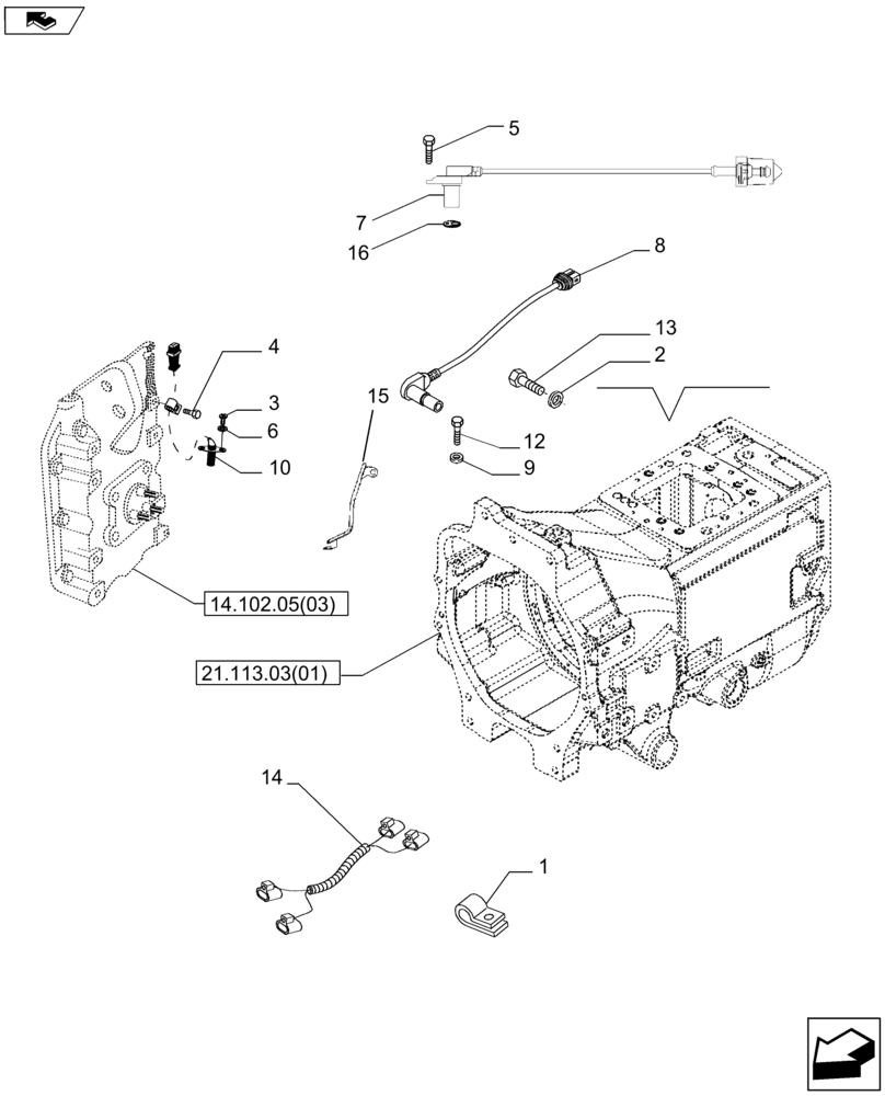 Схема запчастей Case IH MAGNUM 190 - (55.100.13[01]) - ELECTRIC SYSTEM CONTROL, WITH CONTINUOUSLY VARIABLE TRANSMISSION (55) - ELECTRICAL SYSTEMS