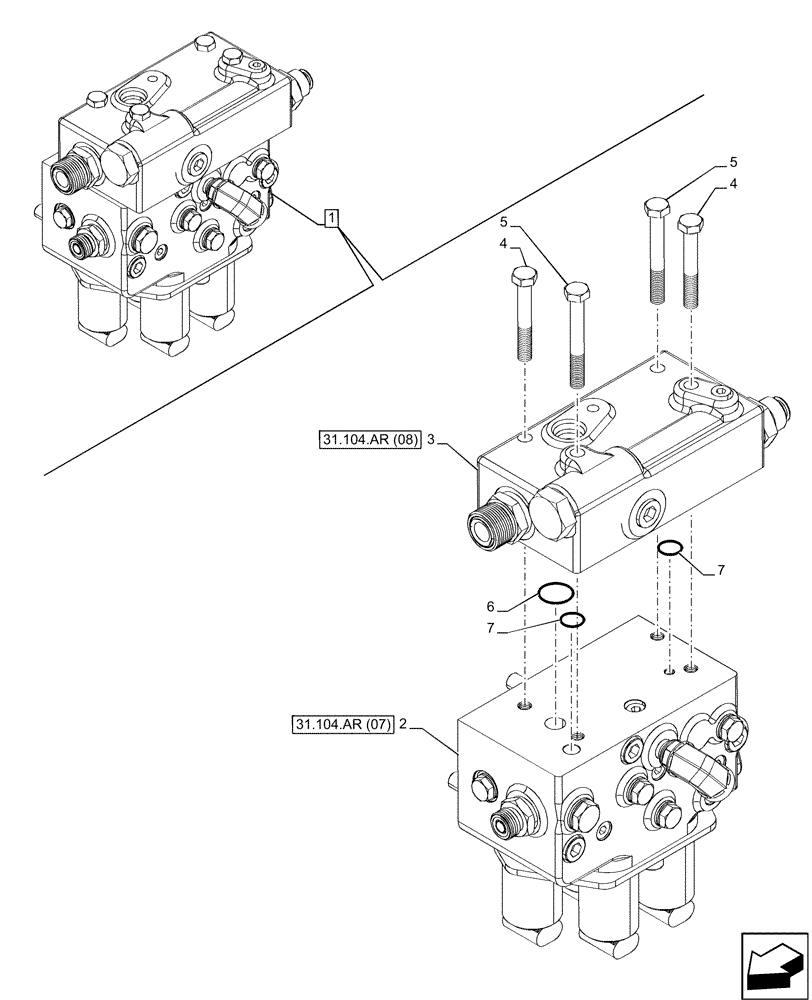 Схема запчастей Case IH MAXXUM 145 - (31.104.AR[06]) - VAR - 758414, 758416 - PTO CLUTCH, CONTROL VALVE, COMPONENTS (40 KPH, 16X16, W/AUTOSHIFT, W/CREEPER) (31) - IMPLEMENT POWER TAKE OFF