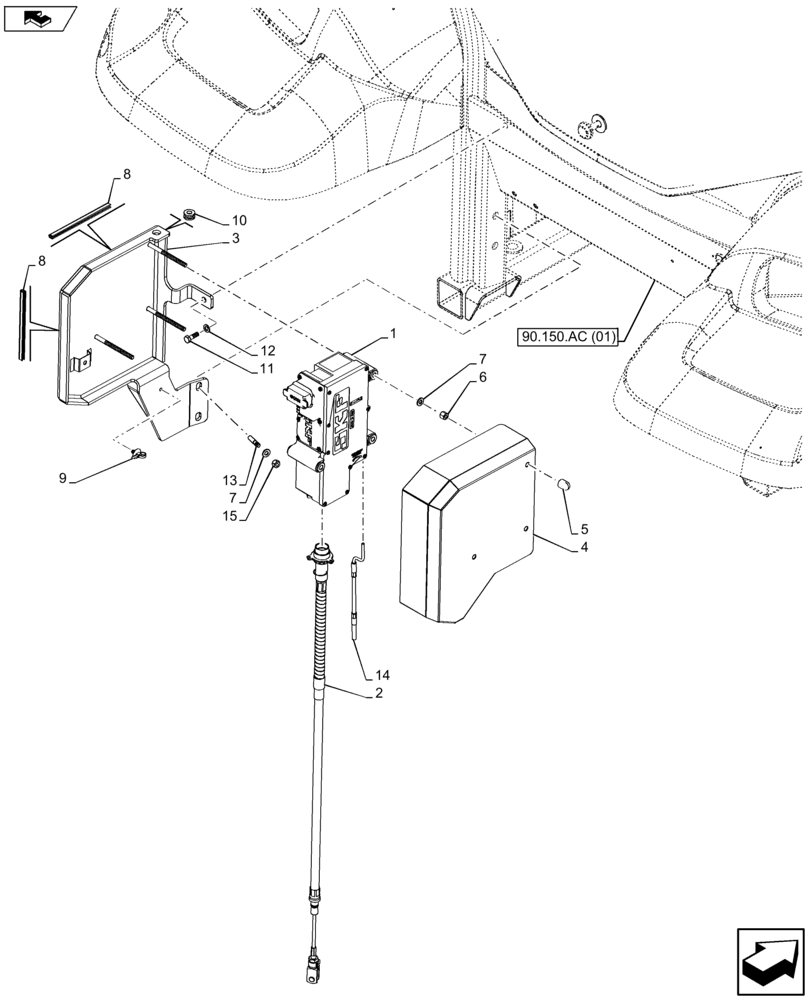 Схема запчастей Case IH MAXXUM 110 - (55.640.AG[01]) - VAR - 391153, 743777 - PARKING LOCK, ELECTRONIC CONTROL UNIT (55) - ELECTRICAL SYSTEMS