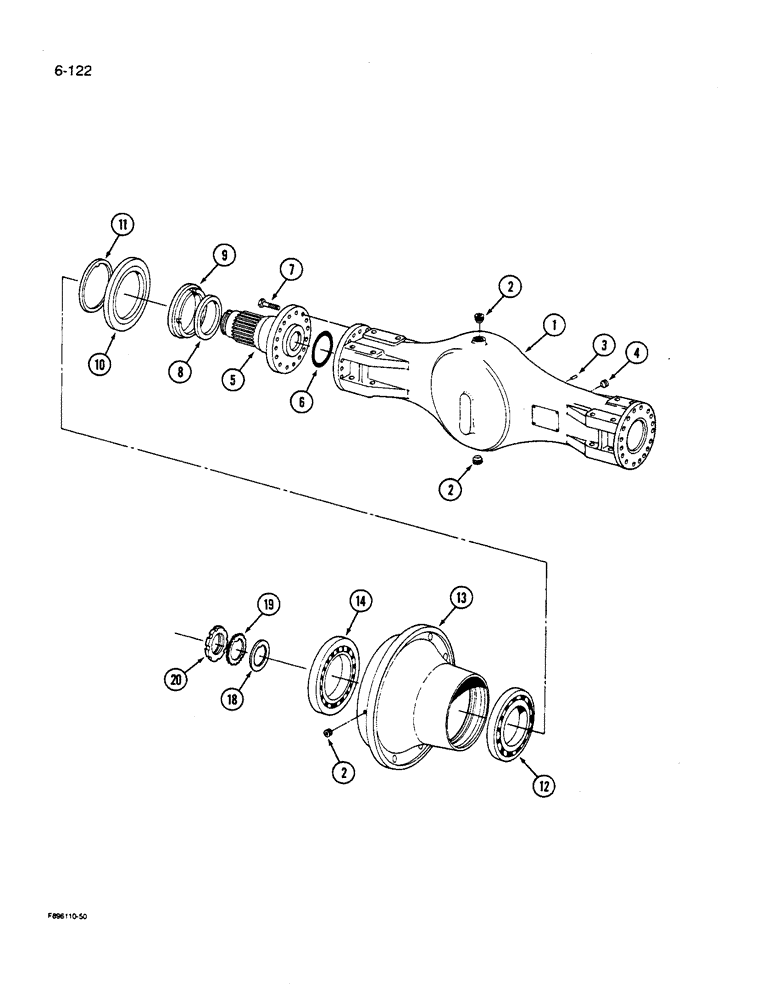 Схема запчастей Case IH 9270 - (6-122) - TRACTION CONTROL AXLE ASSEMBLY HOUSING & WHEEL HUB (06) - POWER TRAIN