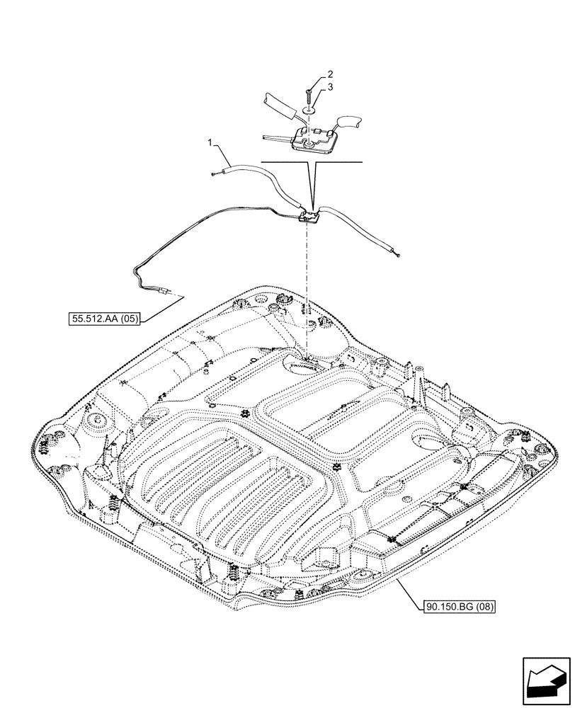 Схема запчастей Case IH MAXXUM 115 - (55.512.AA[11]) - VAR - 743729 - HIGH PROFILE ROOF, W/O HIGH VISIBILITY PANEL, RADIO, ANTENNA, BASILDON - END YR 08-JUN-2016 (55) - ELECTRICAL SYSTEMS