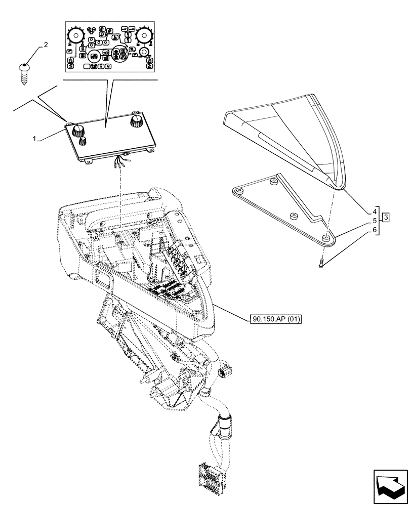 Схема запчастей Case IH MAXXUM 145 - (55.512.CS[10]) - VAR - 758545 - ARMREST, CONTROL PANEL (55) - ELECTRICAL SYSTEMS