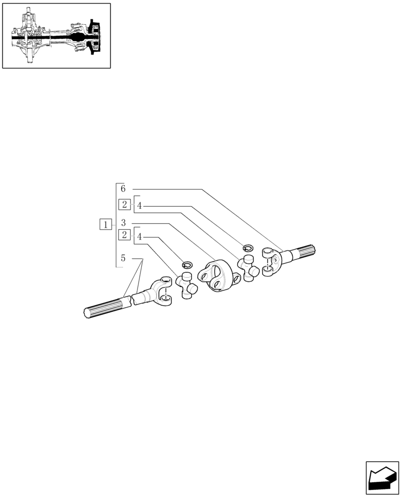 Схема запчастей Case IH MAXXUM 140 - (1.40. 1/10B) - FRONT AXLE - AXLE-SHAFT ARTICULATED - BREAKDOWN - D6449 (STANDARD) (04) - FRONT AXLE & STEERING