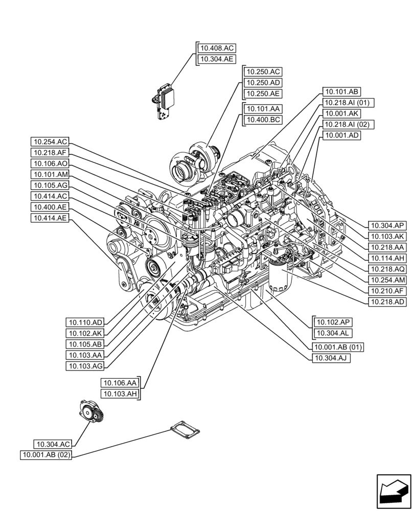 Схема запчастей Case IH F4HFE96872 J101 - (00.000.10) - PICTORIAL INDEX (00) - GENERAL & PICTORIAL INDEX