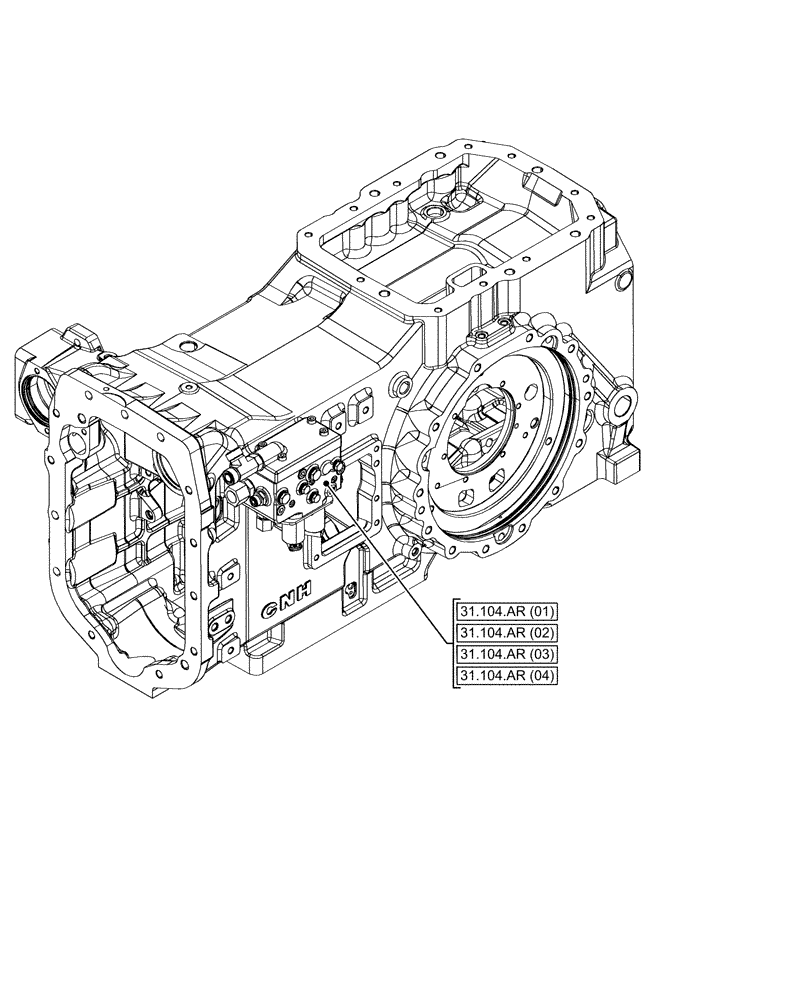 Схема запчастей Case IH MAXXUM 145 - (00.000.31[02]) - PICTORIAL INDEX - IMPLEMENT POWER TAKE OFF (00) - GENERAL & PICTORIAL INDEX