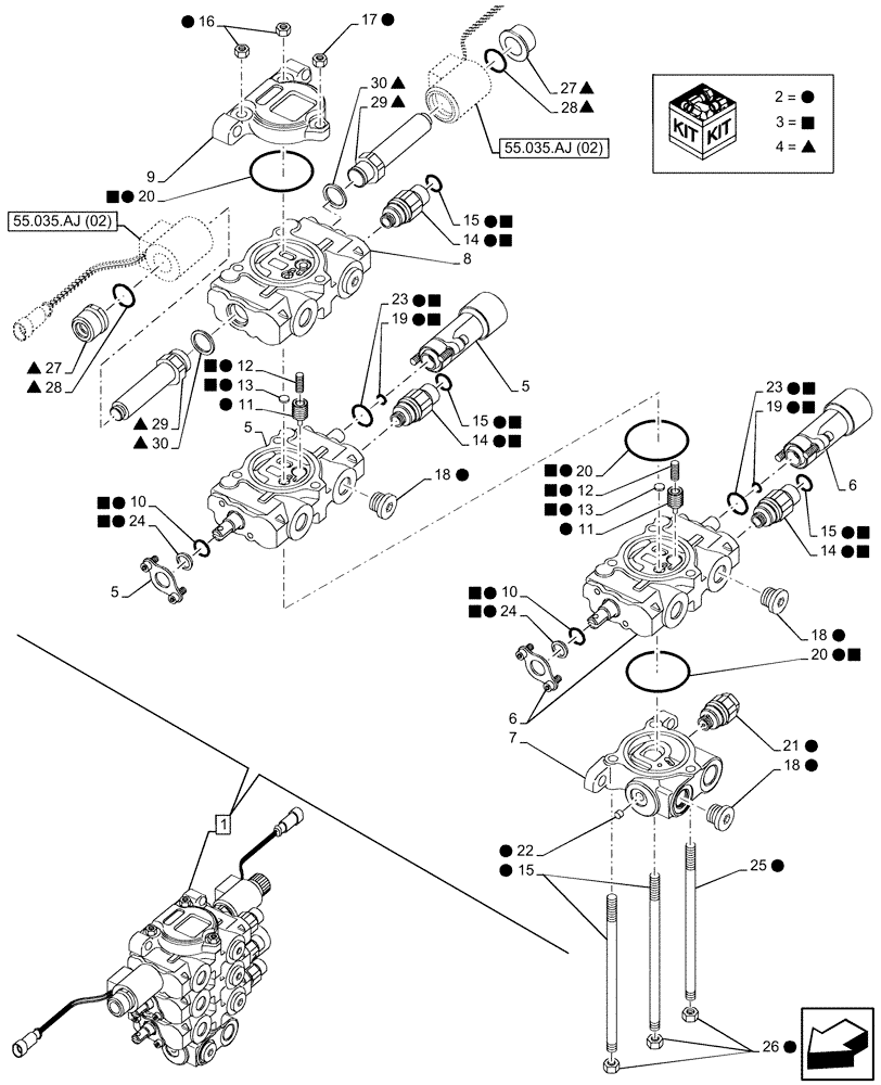 Схема запчастей Case IH MAXXUM 135 - (35.204.BS[16]) - VAR - 758351 - 3 MID-MOUNT CONTROL VALVES, MECHANICAL, COMPONENTS, NA (35) - HYDRAULIC SYSTEMS