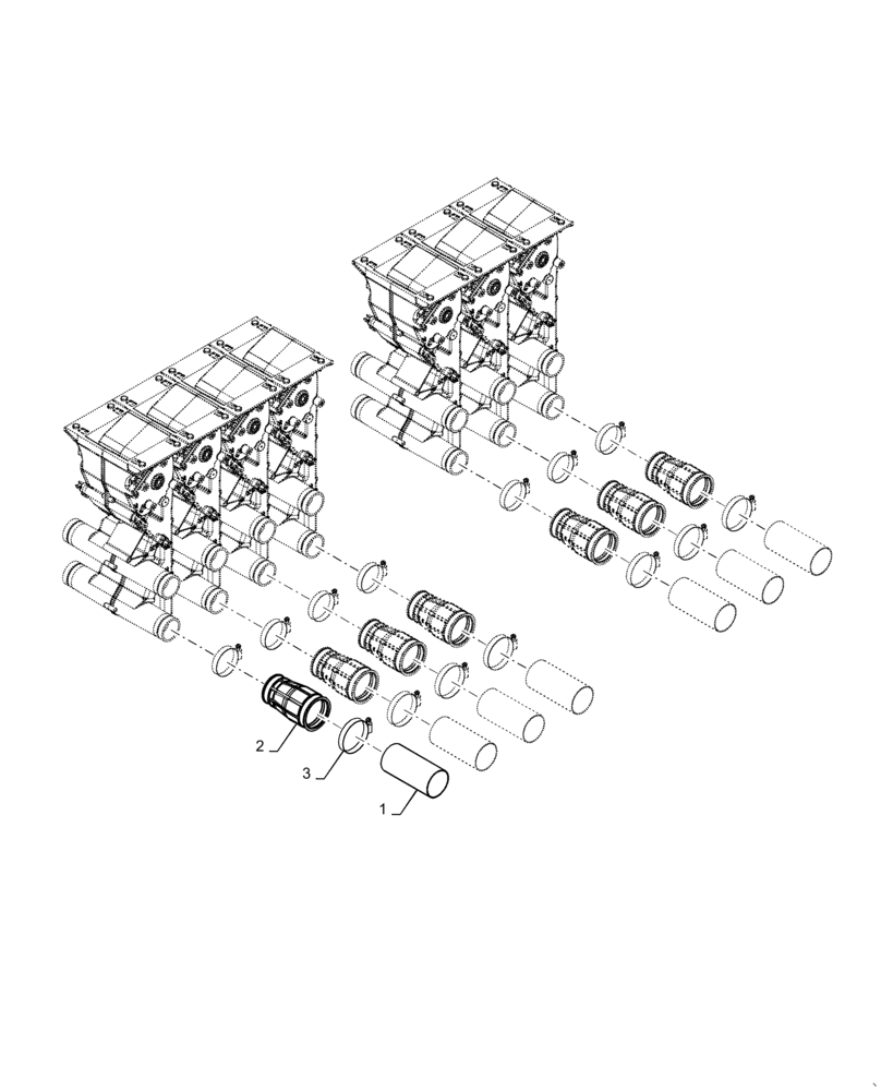 Схема запчастей Case IH 3555 - (61.904.AB[01]) - METERING SEED INLET TUBE, SMALL, 555 BUSHEL 7 RUN (61) - METERING SYSTEM