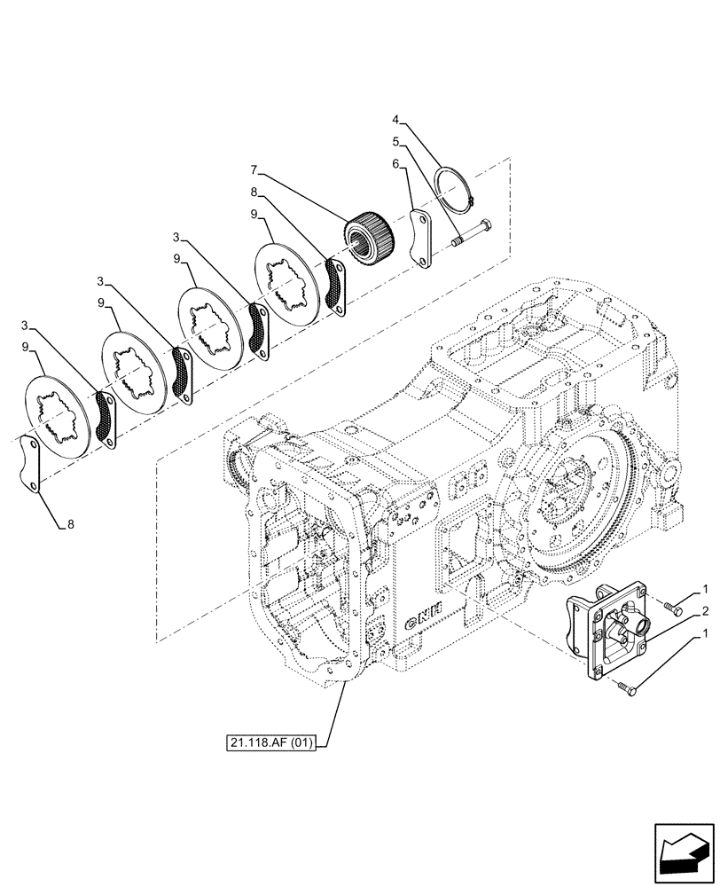 Схема запчастей Case IH MAXXUM 150 - (33.110.AV) - VAR - 392195, 392204, 743764, 743766, 758413, 758414, 758415, 758416, 758581, 759375, 759377, 759379 - PARKING BRAKE, DISC (33) - BRAKES & CONTROLS