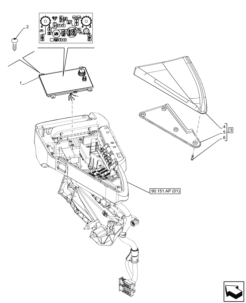 Схема запчастей Case IH MAXXUM 135 - (55.512.CS[11]) - VAR - 758545 - ARMREST, CONTROL PANEL (55) - ELECTRICAL SYSTEMS