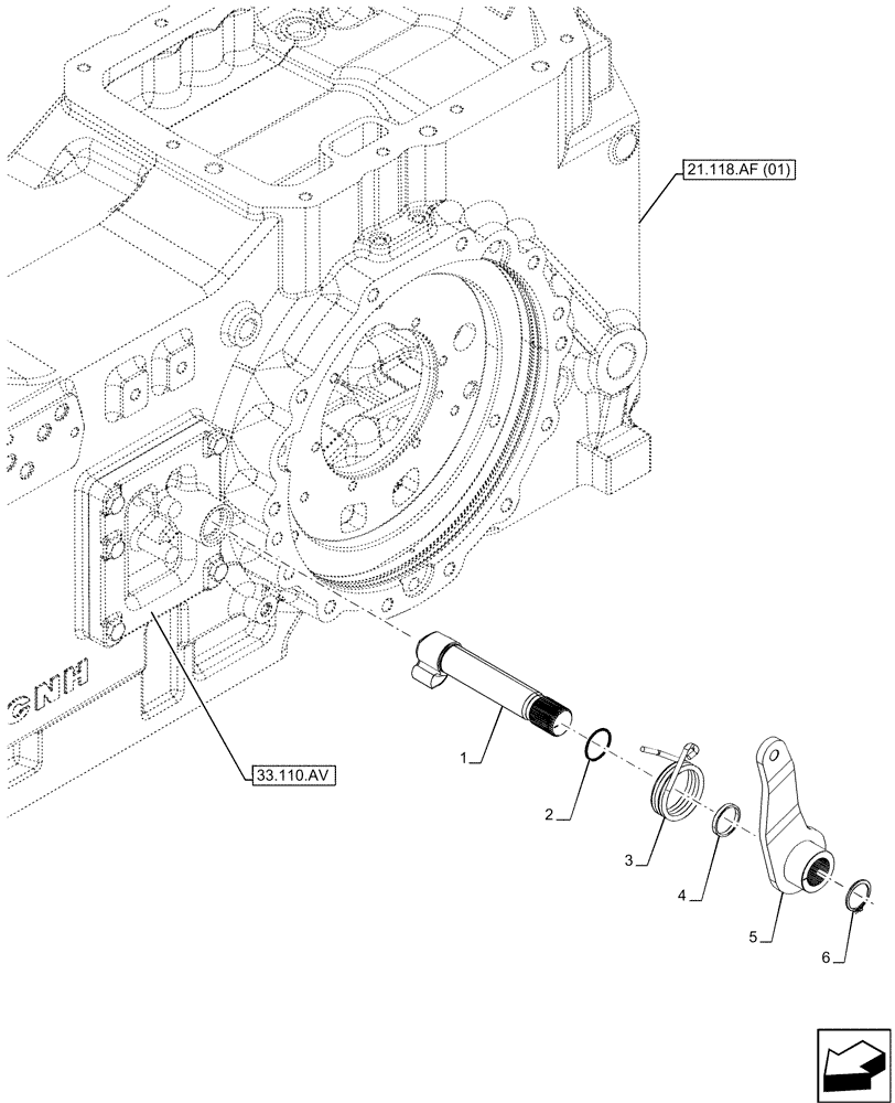 Схема запчастей Case IH MAXXUM 115 - (33.110.AP[02]) - VAR - 396247, 758442, 758549 - PARKING BRAKE, EXTERNAL CONTROL (33) - BRAKES & CONTROLS