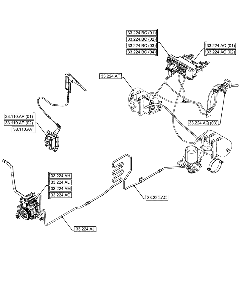Схема запчастей Case IH MAXXUM 145 - (00.000.33[03]) - PICTORIAL INDEX - BRAKES & CONTROLS (00) - GENERAL & PICTORIAL INDEX