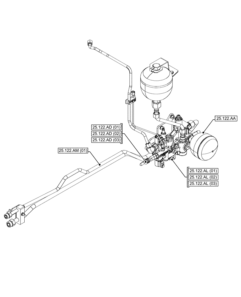 Схема запчастей Case IH MAXXUM 115 - (00.000.25[02]) - PICTORIAL INDEX - FRONT AXLE SYSTEM (00) - GENERAL & PICTORIAL INDEX