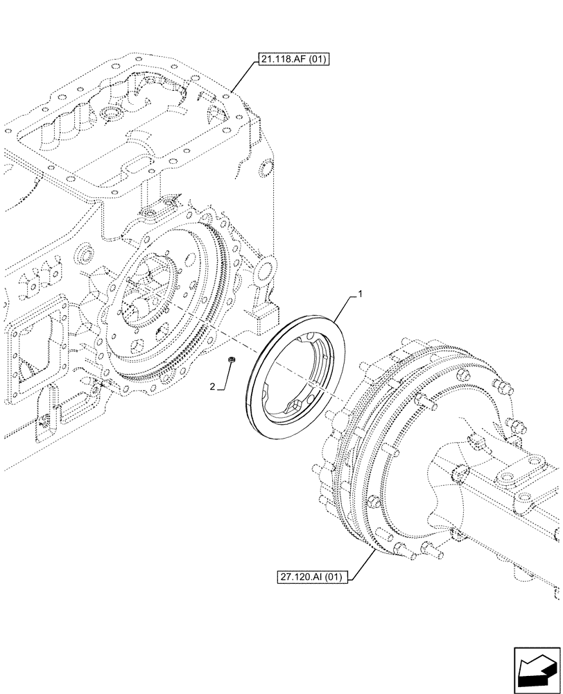 Схема запчастей Case IH MAXXUM 115 - (33.202.AK[01]) - VAR - 396247, 758442, 758549 - REAR AXLE, BRAKE DISC (33) - BRAKES & CONTROLS