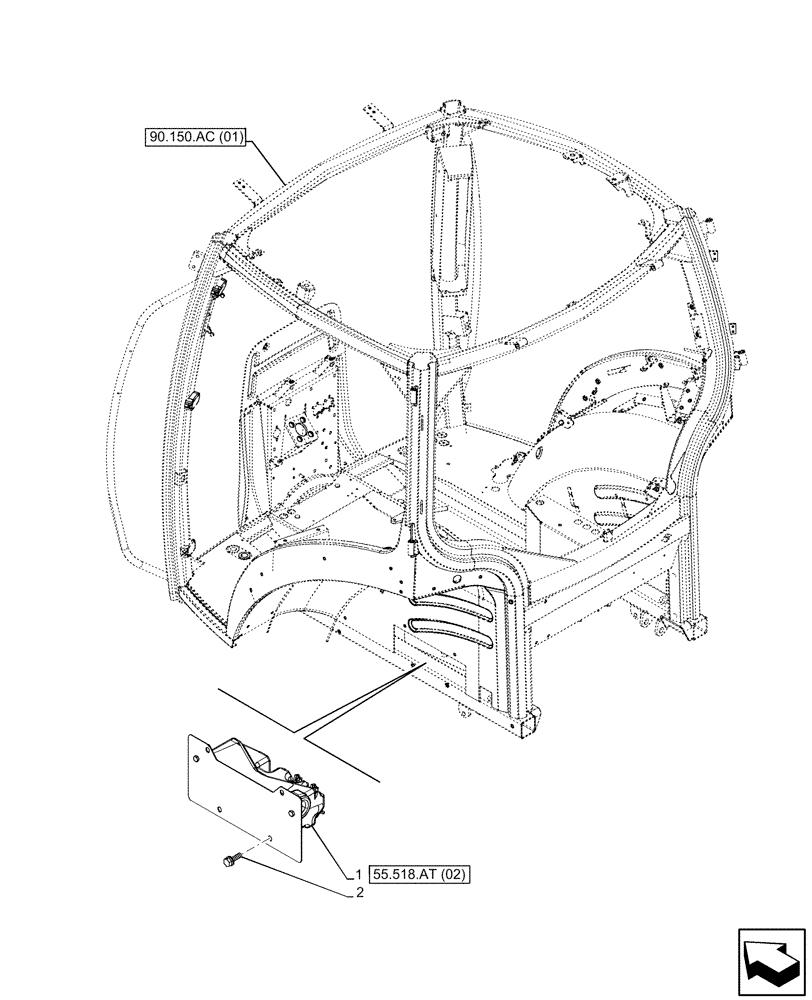 Схема запчастей Case IH MAXXUM 145 - (55.518.AT[01]) - VAR - 392209, 743729, 758320, 758321 - WINDSHIELD WASH RESERVOIR (55) - ELECTRICAL SYSTEMS