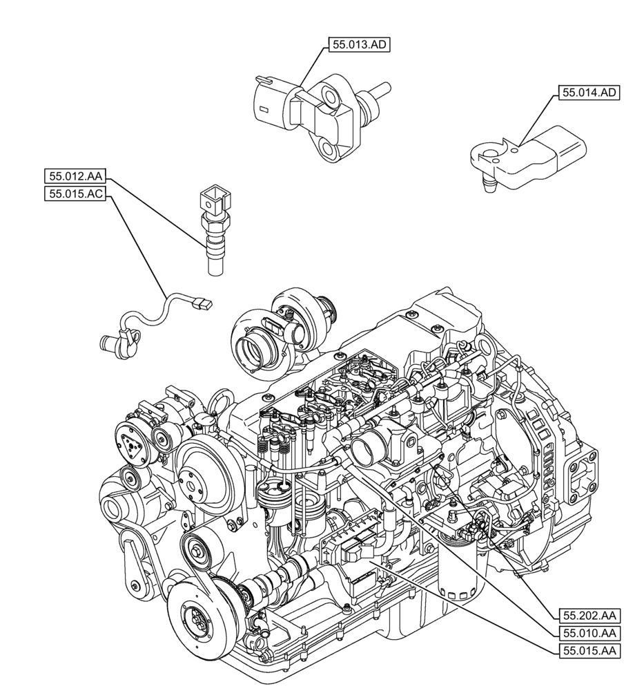 Схема запчастей Case IH F4HFE96872 J101 - (00.000.55) - PICTORIAL INDEX - ELECTRIC SYSTEM CONTROL (00) - GENERAL & PICTORIAL INDEX