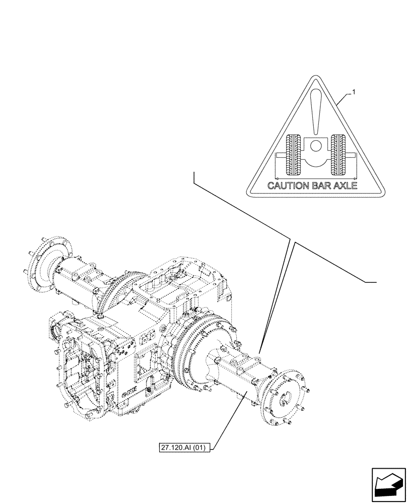 Схема запчастей Case IH MAXXUM 145 - (90.108.AC[14]) - VAR - 758431, 758432, 758433, 758434, 758538 - DECAL, REAR AXLE (90) - PLATFORM, CAB, BODYWORK AND DECALS