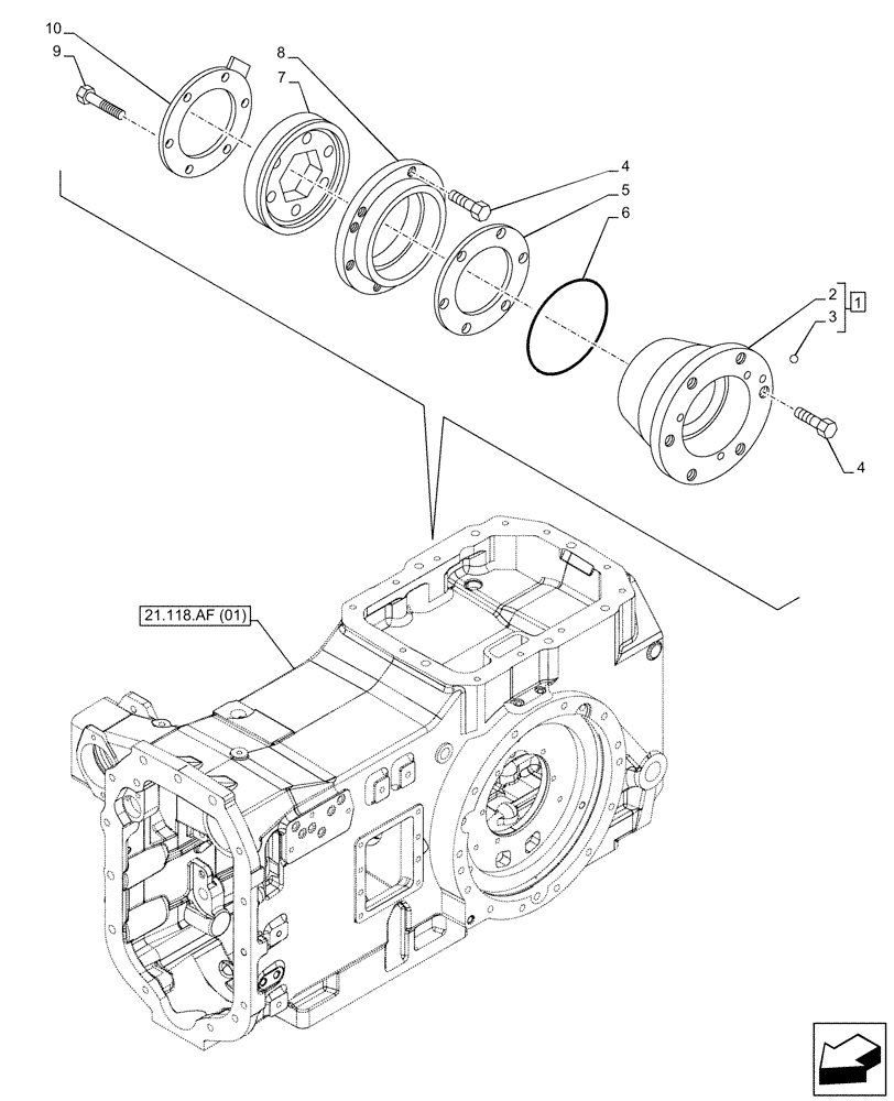 Схема запчастей Case IH MAXXUM 150 - (27.106.AC[01]) - VAR - 391223, 758430, 758432, 758434, 758539 - FINAL DRIVE, DIFFERENTIAL (27) - REAR AXLE SYSTEM