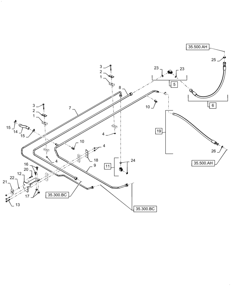 Схема запчастей Case IH 7140 - (35.500.AJ) - HYDRAULIC SYSTEM, AIR CLEANER SCREEN (35) - HYDRAULIC SYSTEMS