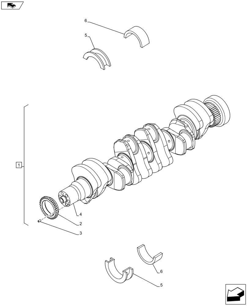 Схема запчастей Case IH F4HFE96872 J101 - (10.103.AA) - CRANKSHAFT (10) - ENGINE