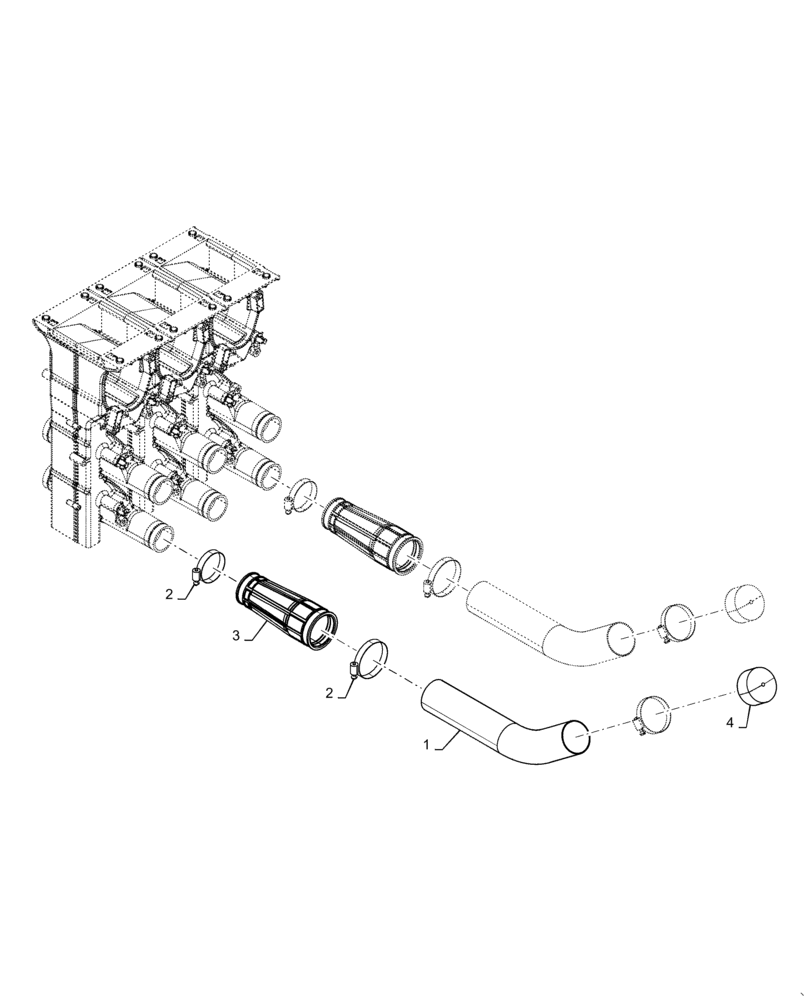 Схема запчастей Case IH 3445 - (61.904.AB[09]) - METERING SEED L TUBE, SMALL, 350, 435 BUSHEL 6 RUN (61) - METERING SYSTEM