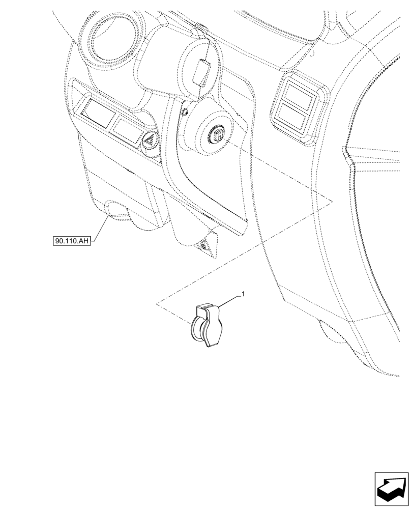 Схема запчастей Case IH FARMALL 140A - (55.201.AH[03]) - VAR - 393315 - IGNITION KEY, CAP (55) - ELECTRICAL SYSTEMS