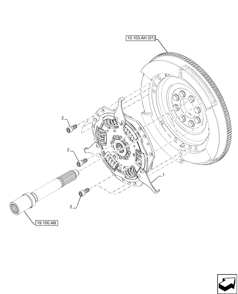 Схема запчастей Case IH MAXXUM 145 - (19.110.AA) - VAR - 396247, 758442, 758549 - FLYWHEEL, DAMPER (19) - POWER COUPLING