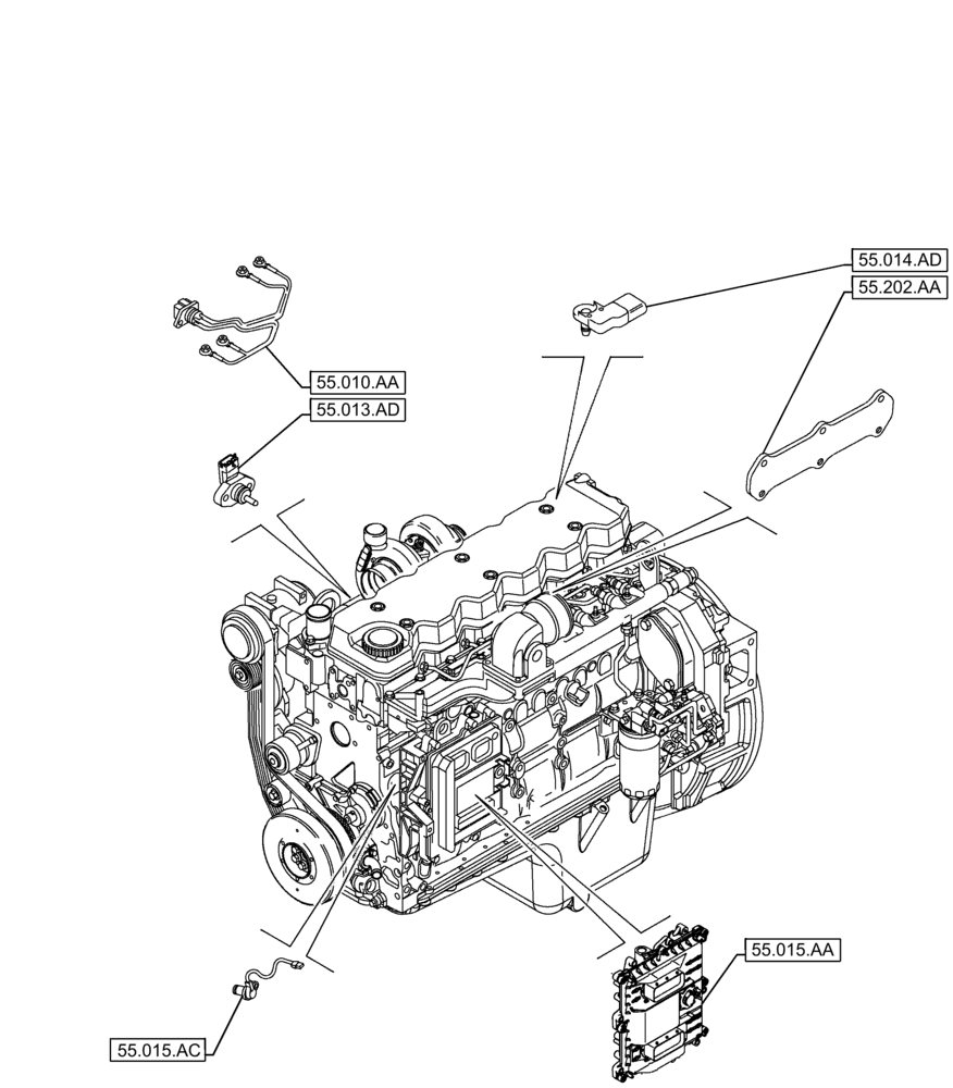 Схема запчастей Case IH F4HFE6136 B003 - (55.000.00) - SECTION INDEX - ELECTRICAL SYSTEMS (55) - ELECTRICAL SYSTEMS