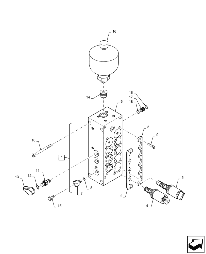 Схема запчастей Case IH PUMA 240 CVT - (21.505.AQ[01]) - VAR - 337427, 337433, 391138, 758022 - TRANSMISSION CONTROL VALVE (21) - TRANSMISSION