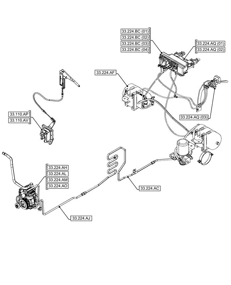 Схема запчастей Case IH MAXXUM 115 - (00.000.33[03]) - PICTORIAL INDEX - BRAKES & CONTROLS (00) - GENERAL & PICTORIAL INDEX