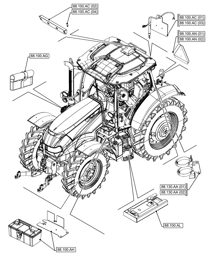 Схема запчастей Case IH MAXXUM 145 - (00.000.88) - PICTORIAL INDEX - ACCESSORIES (00) - GENERAL & PICTORIAL INDEX