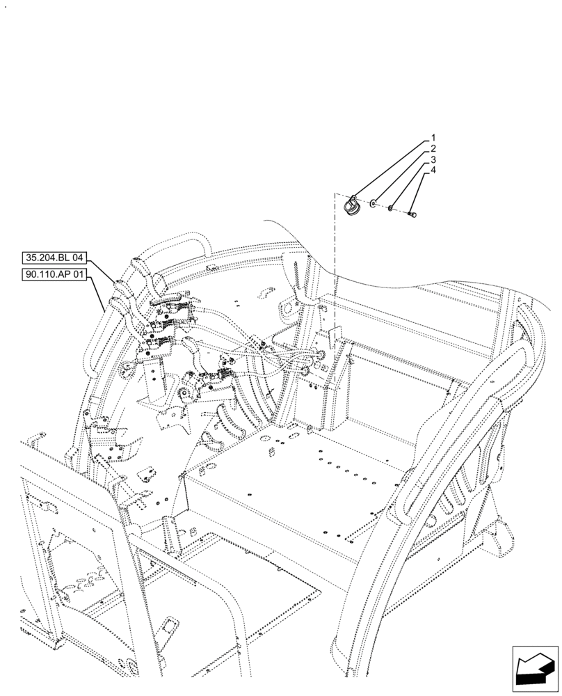 Схема запчастей Case IH FARMALL 130A - (35.204.BL[11]) - VAR - 393315 - REMOTE CONTROL VALVE, CLAMP, W/O CAB (35) - HYDRAULIC SYSTEMS