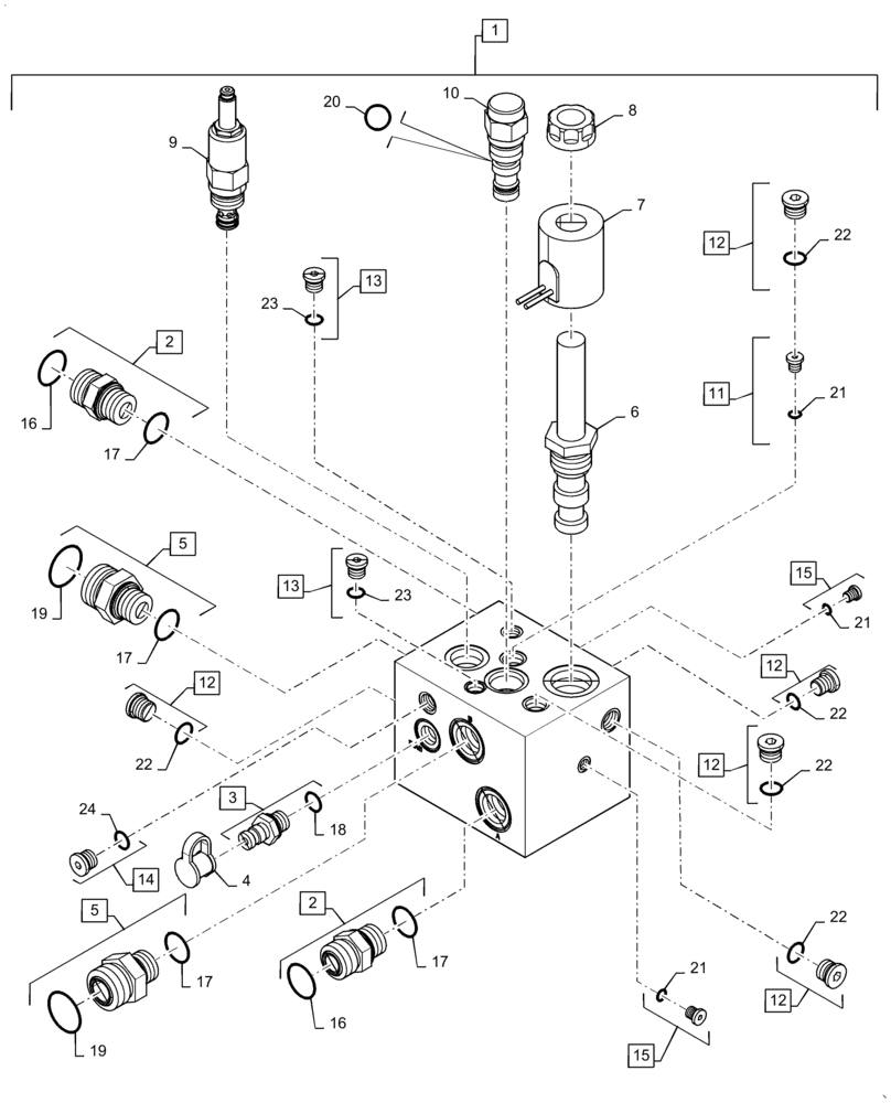 Схема запчастей Case IH 7140 - (35.796.AF) - CHAFF SPREADER HYDRAULIC VALVE (35) - HYDRAULIC SYSTEMS