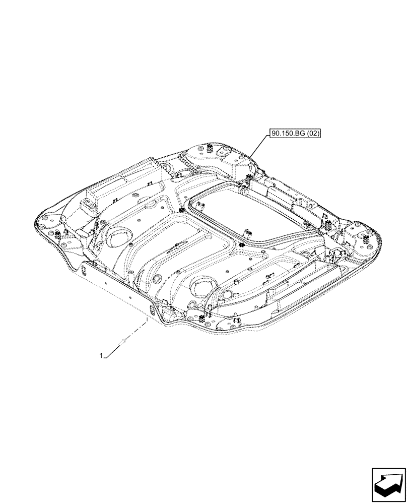 Схема запчастей Case IH MAXXUM 150 - (55.518.AG[01]) - VAR - 392209, 743729, 744985 - WINDOW, REAR, SPRAY, NOZZLE (55) - ELECTRICAL SYSTEMS