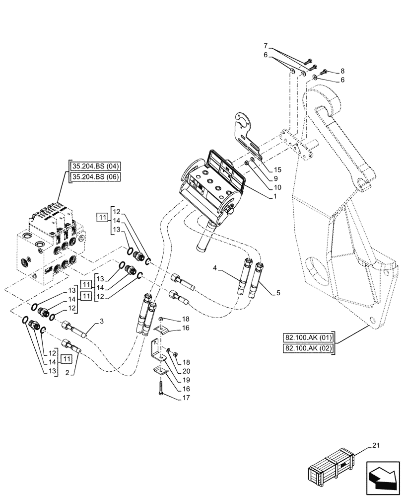 Схема запчастей Case IH MAXXUM 150 - (35.701.AX[01]) - VAR - 743702 - FRONT LOADER HYDRAULIC SYSTEM, EU (35) - HYDRAULIC SYSTEMS