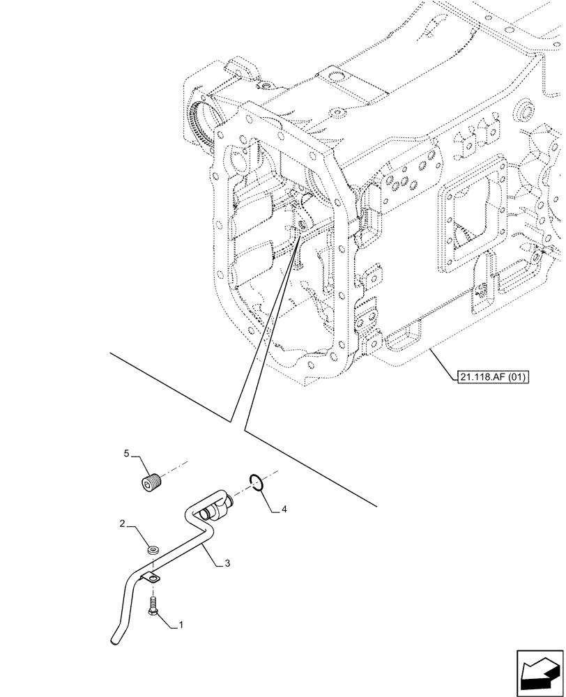 Схема запчастей Case IH MAXXUM 115 - (27.100.AI[01]) - VAR - 396247, 758442, 758549 - DIFFERENTIAL, LUBRICATION LINE (27) - REAR AXLE SYSTEM