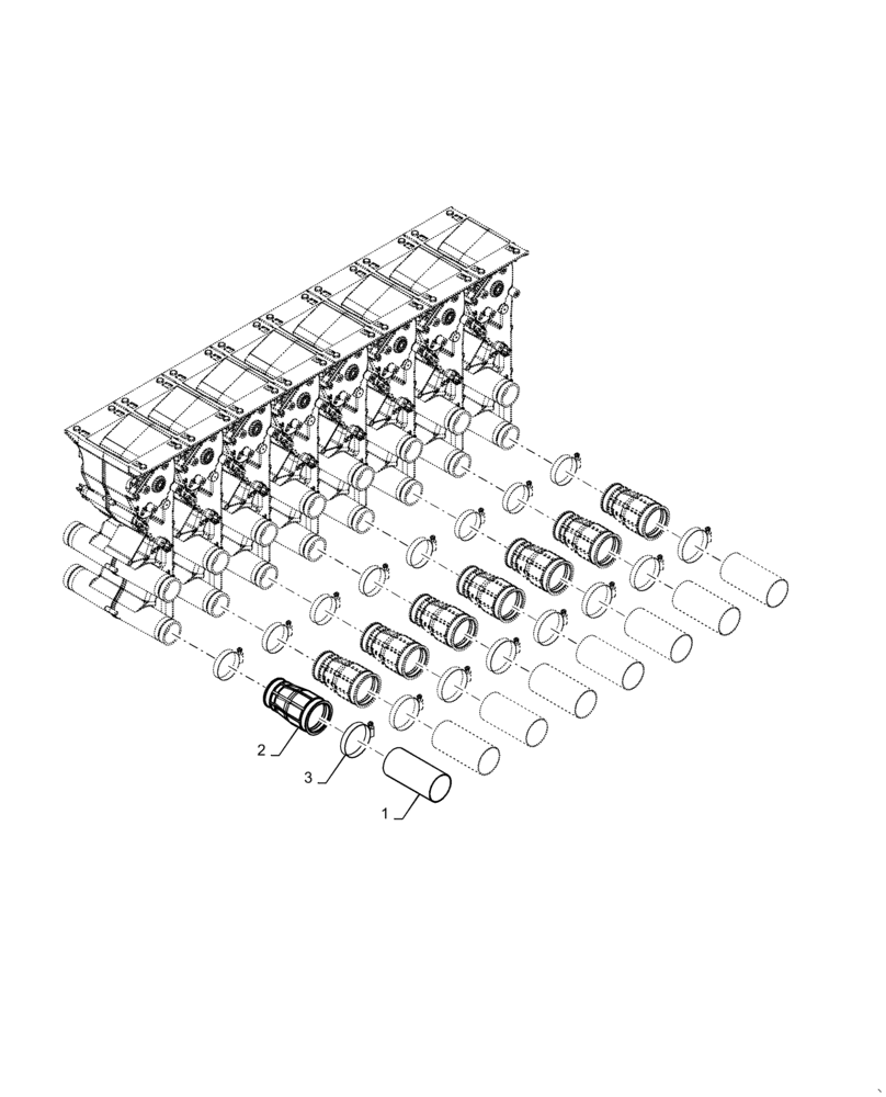 Схема запчастей Case IH 3445 - (61.904.AB[14]) - METERING SEED INLET TUBE, SMALL, 350, 435, 555 BUSHEL 8 RUN (61) - METERING SYSTEM