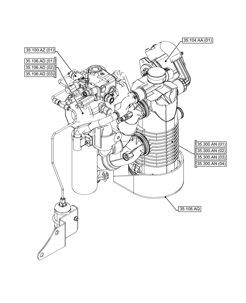 Схема запчастей Case IH MAXXUM 145 - (00.000.35[03]) - PICTORIAL INDEX - HYDRAULIC SYSTEMS (00) - GENERAL & PICTORIAL INDEX