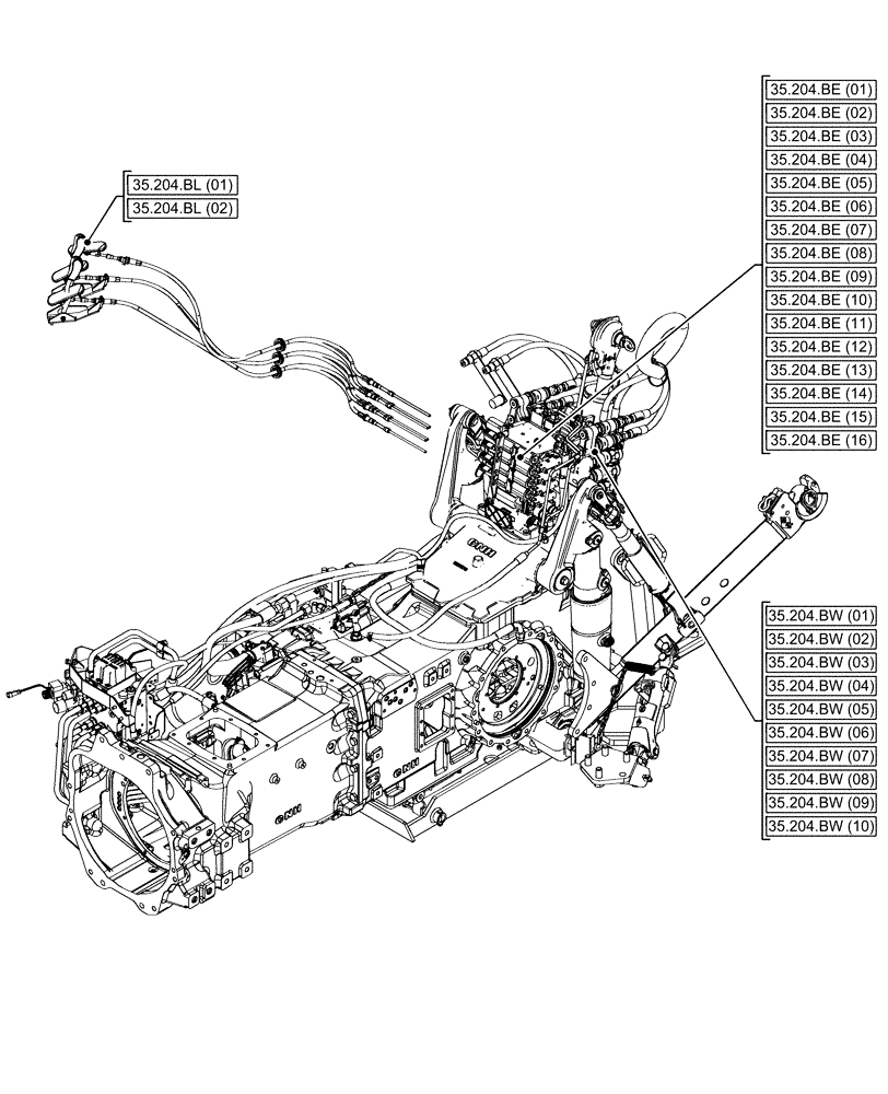 Схема запчастей Case IH MAXXUM 145 - (00.000.35[01]) - PICTORIAL INDEX - HYDRAULIC SYSTEMS (00) - GENERAL & PICTORIAL INDEX