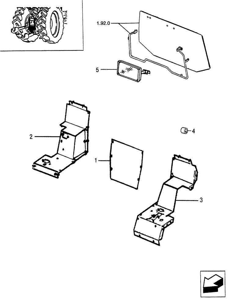 Схема запчастей Case IH JX75 - (1.87.0/02[01]) - (VAR.929) TOW HOOK AND BAR (PICK-UP) - SUPPORTS (08) - SHEET METAL