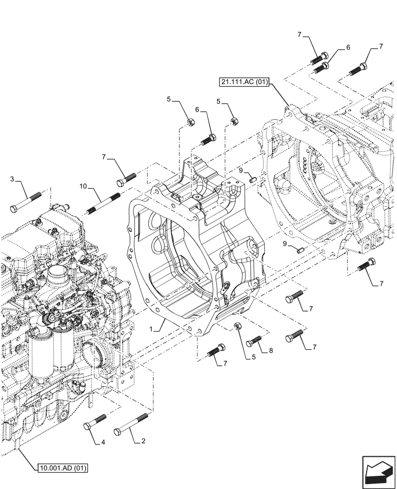 Схема запчастей Case IH MAXXUM 135 - (27.100.AI[02]) - VAR - 392195, 392204, 743764, 743766, 758413, 758414, 758415, 758416, 758581 - REAR AXLE, HOUSING, BREATHER (27) - REAR AXLE SYSTEM