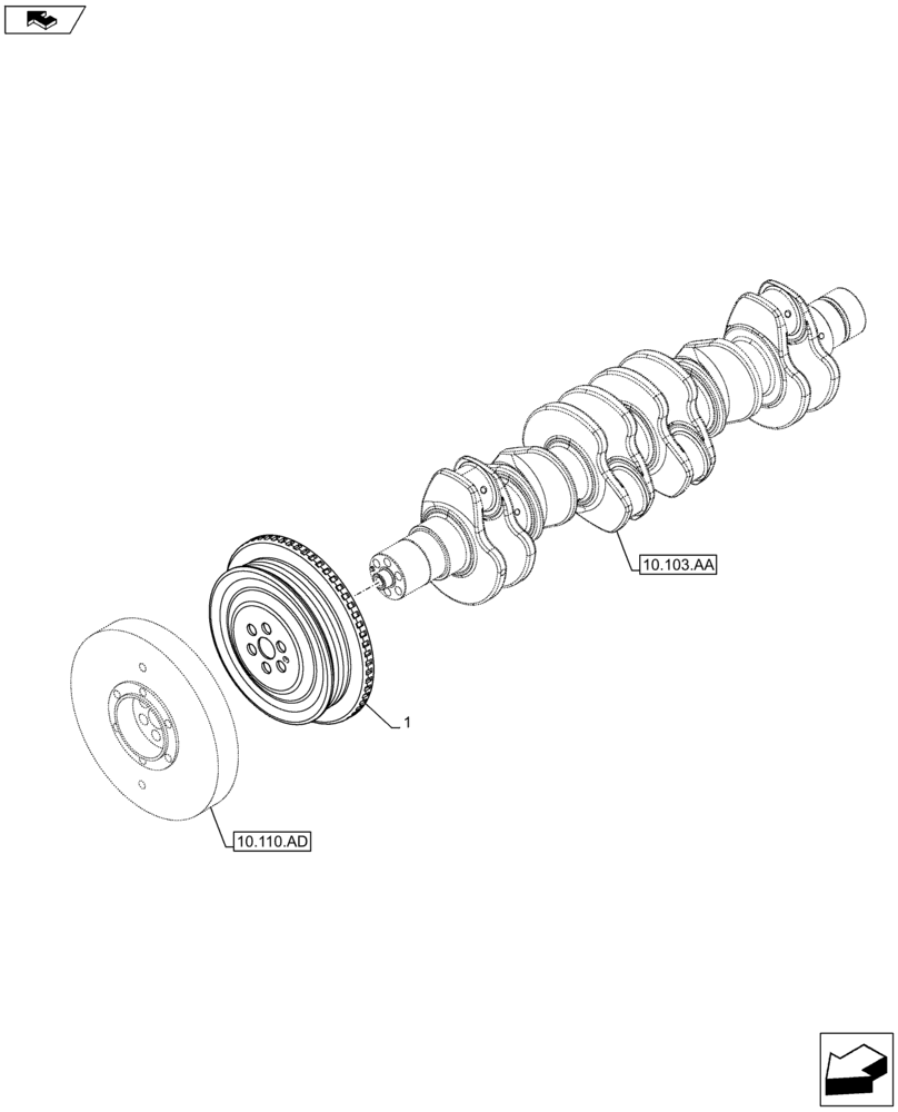 Схема запчастей Case IH F4HFE96872 J101 - (10.103.AG) - CRANKSHAFT PULLEY (10) - ENGINE